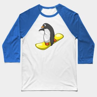 Penguin Snowboard Winter sports Baseball T-Shirt